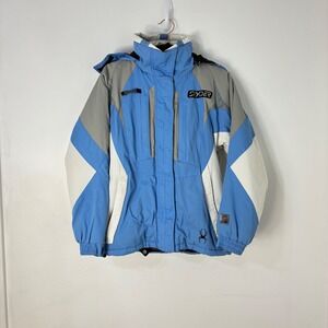 Spyder Womens M Vtg Ski Jacket Dermizax-EV Blue White Colorblock Gorpcore 2010s